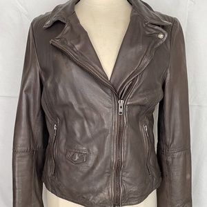Muubaa Leather Jacket in Warm Gray
